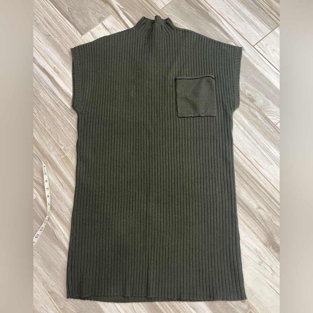 She and sky olive green ribbed sweater dress